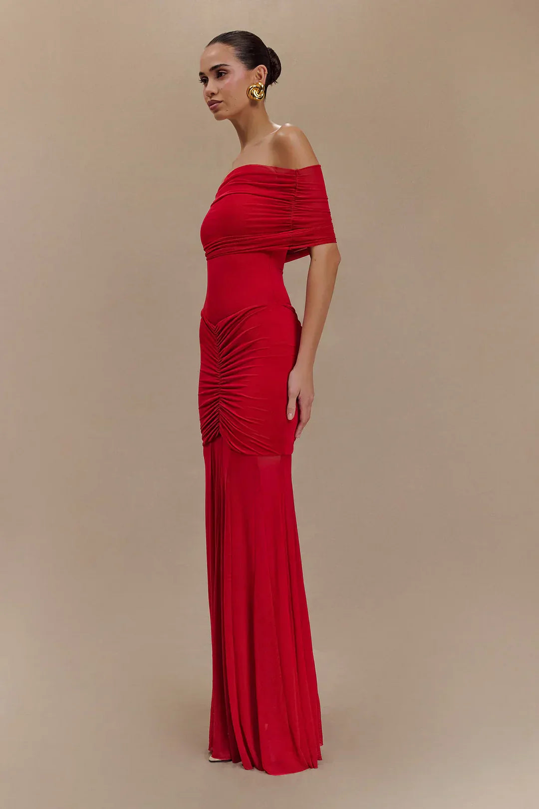 Paloma | Off-Shoulder Pleated Gown