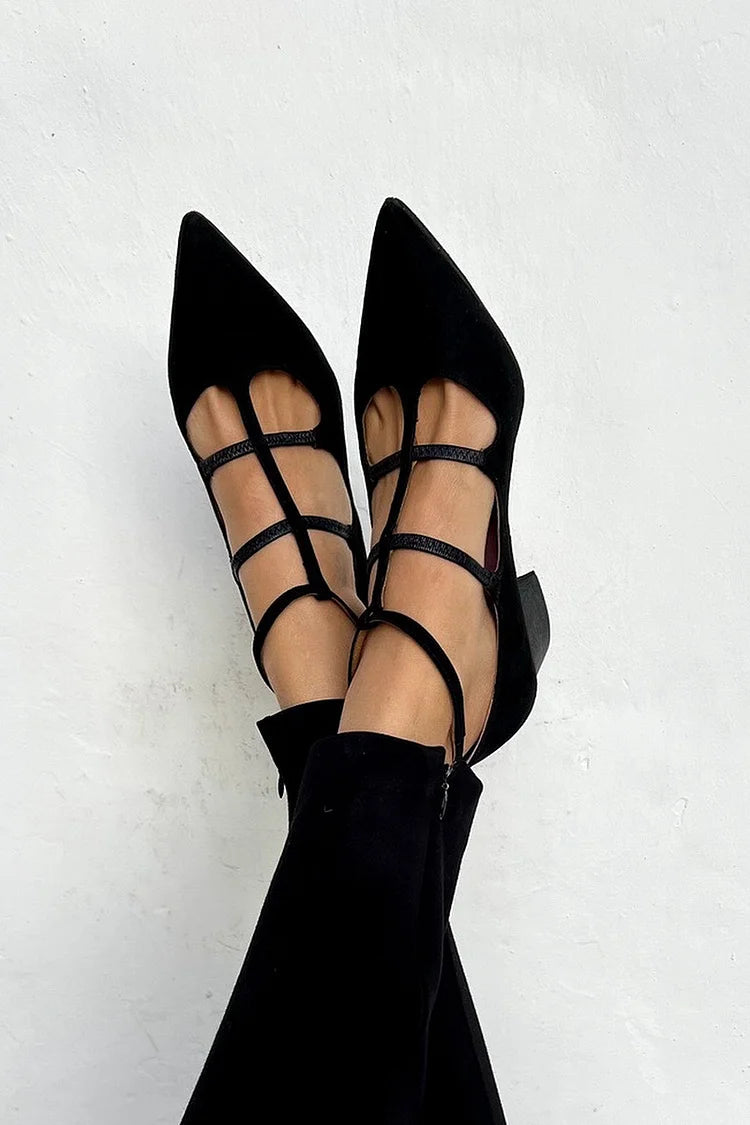 Delphine | Elegant Strappy Pointed Flats