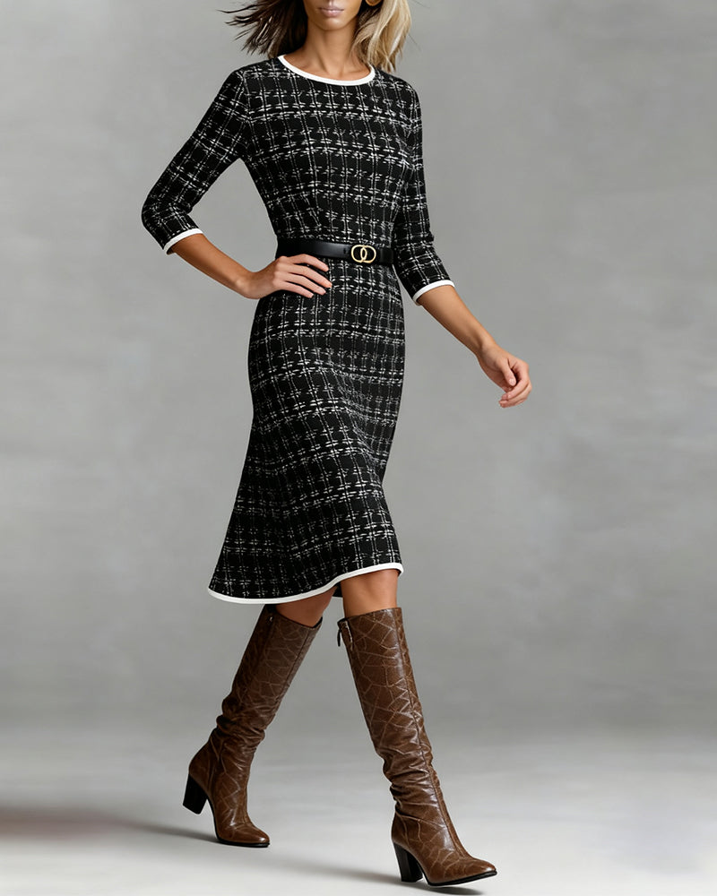 Elena | Elegant Winter Midi Dress