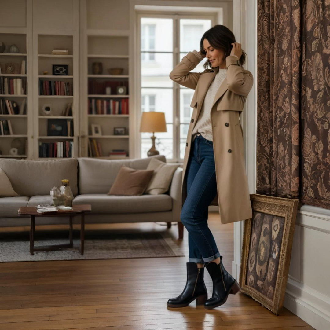 Amara | Elegant Leather Ankle Boots