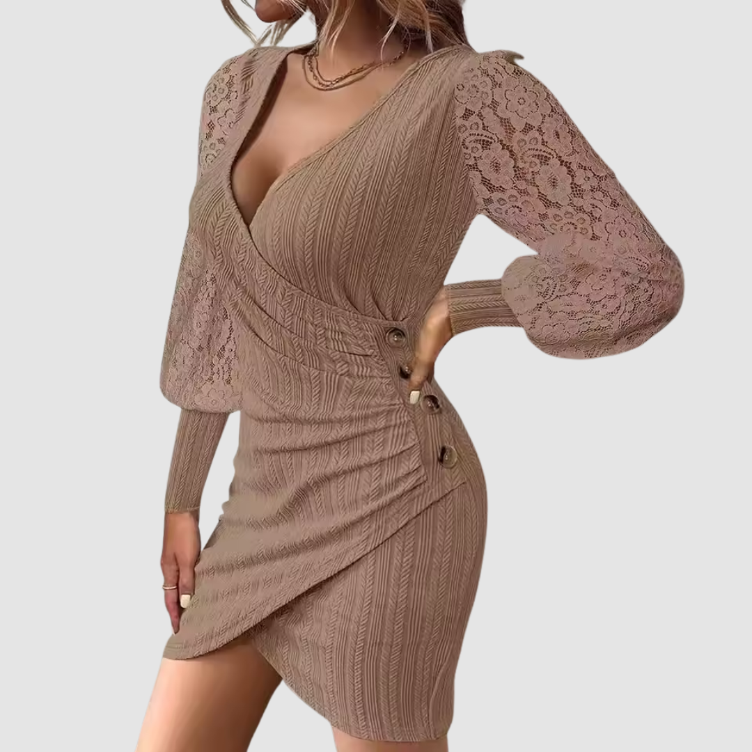 Melissa™ Elegant V-Neck Dress