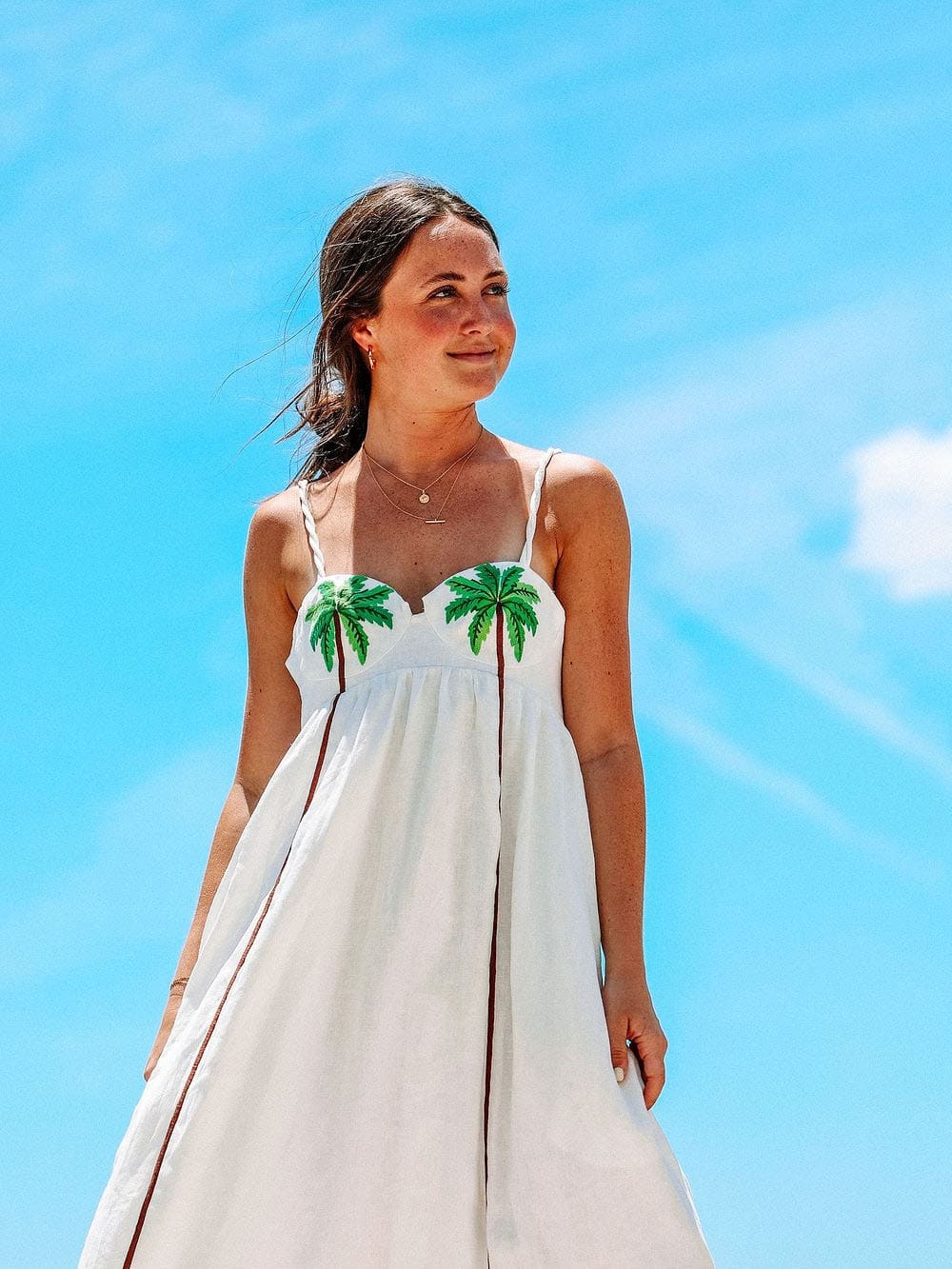 Isadora | Flowing Palm Print Maxi Dress