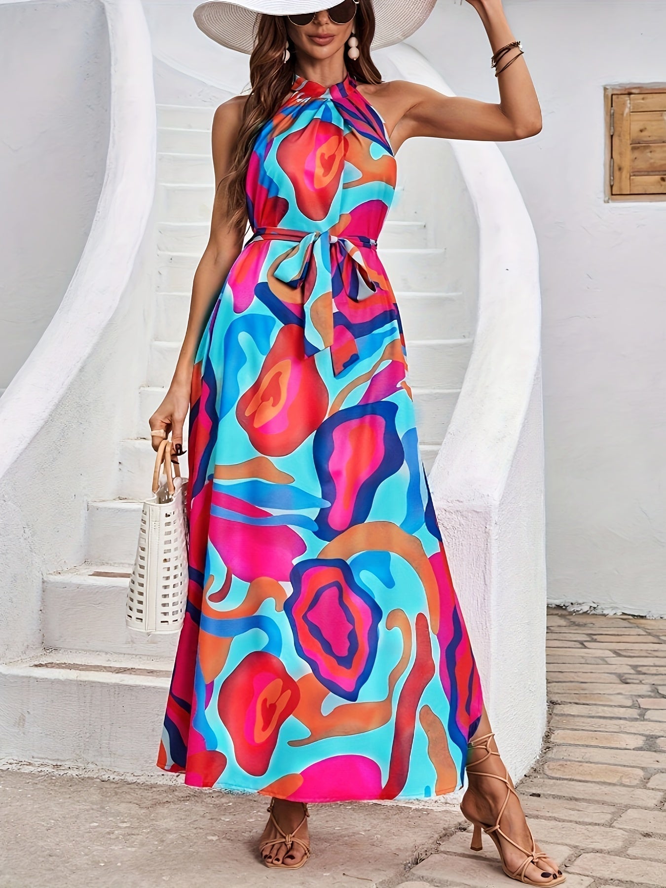 Taliah | Exquisite Halter Maxi Dress