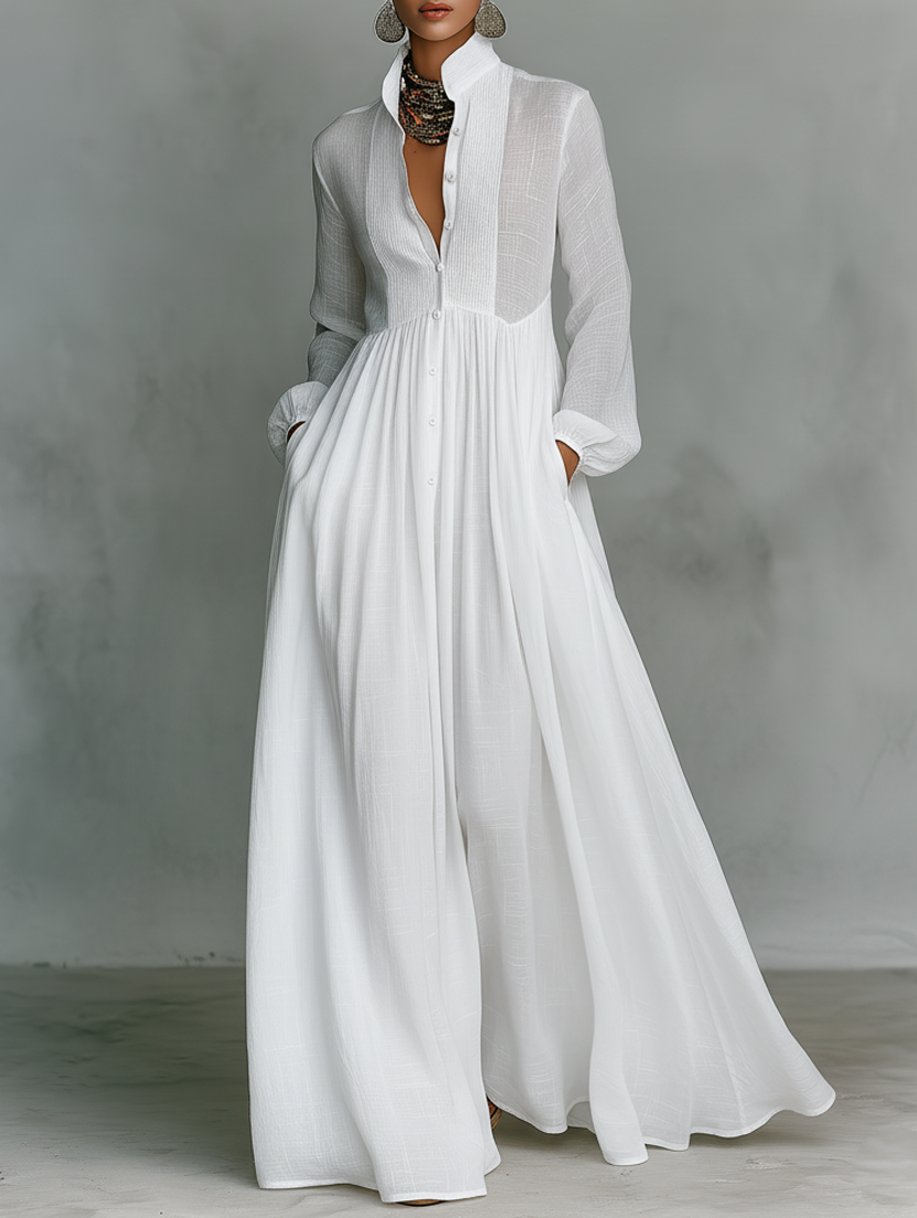 Serena | Flowing Button-Front Maxi Dress