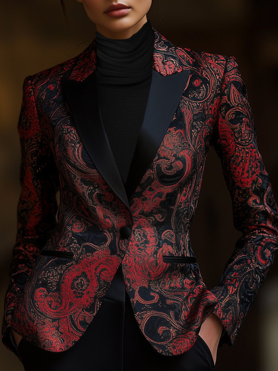 Seraphina | Satin Jacquard Blazer