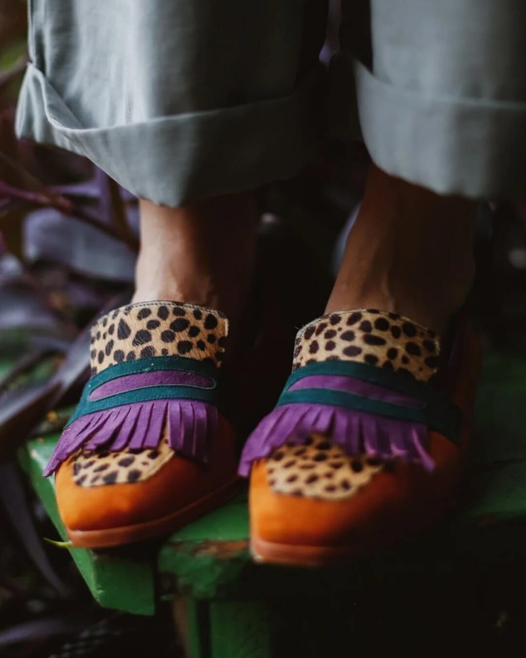 Hollis | Fringed Loafers in Animal Print