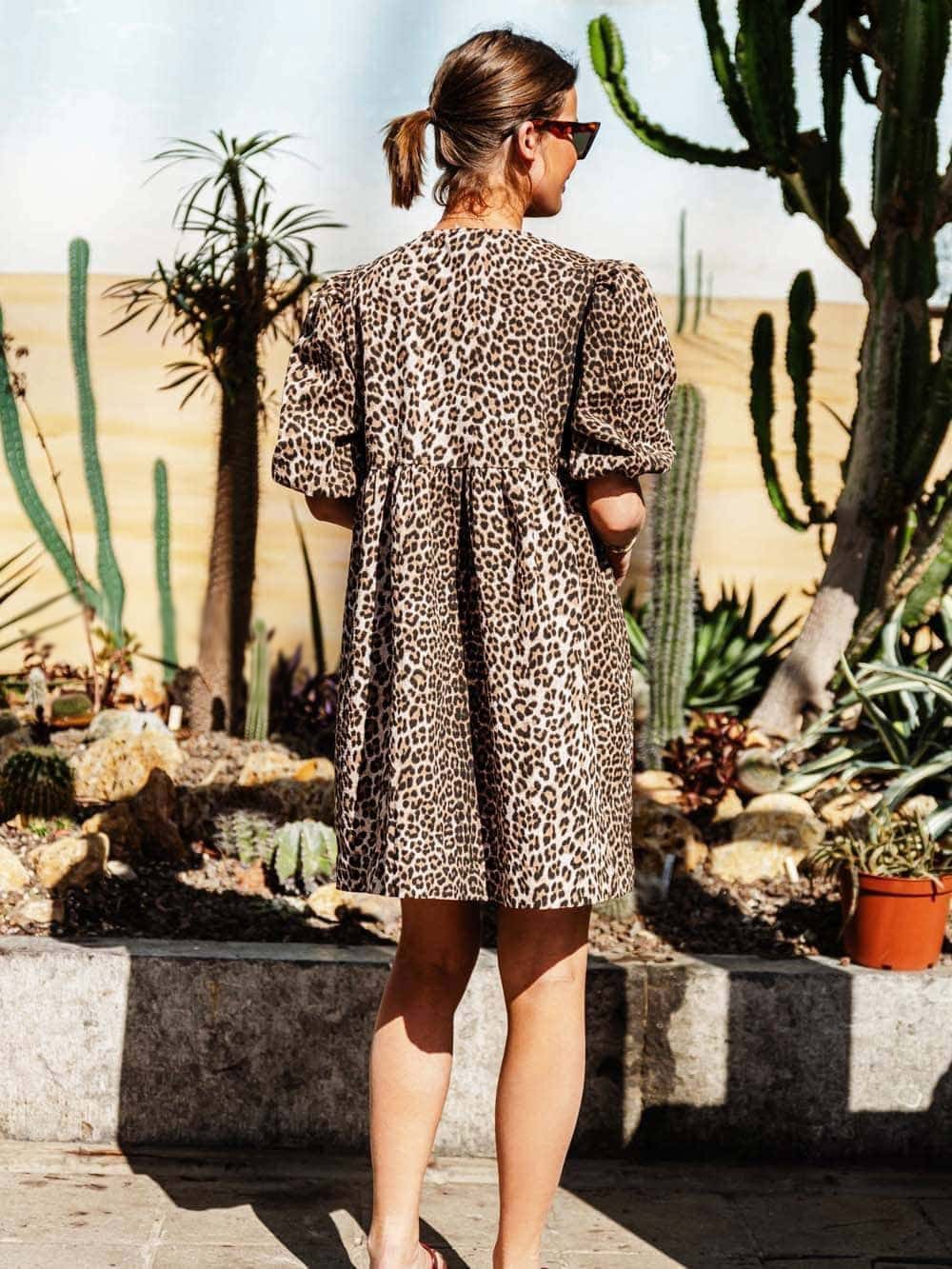 Indira | Elegant Leopard Print Dress