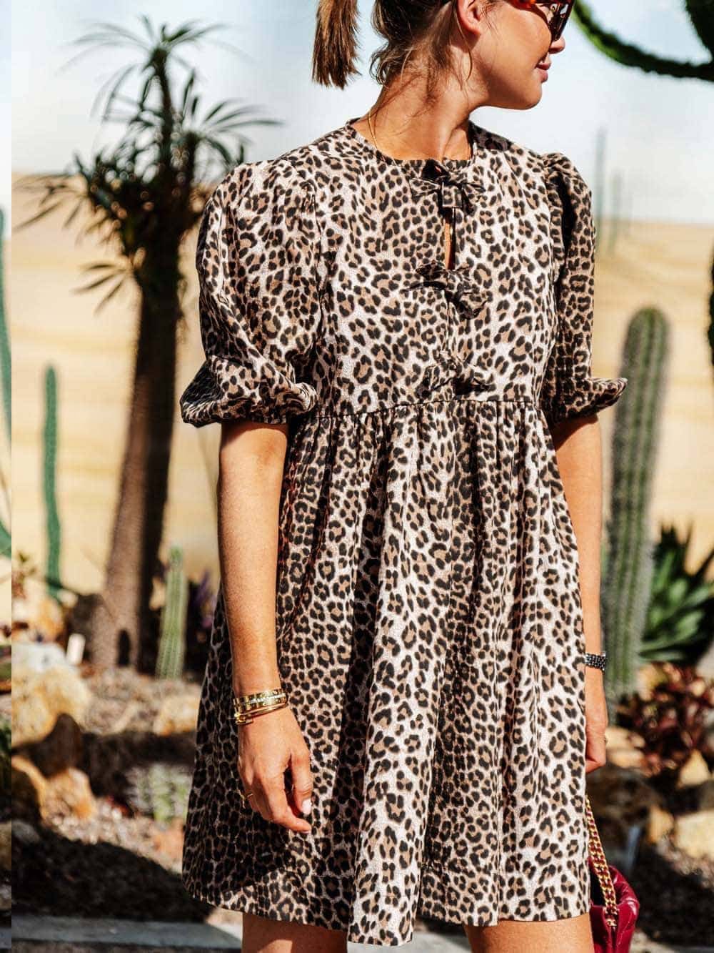 Indira | Elegant Leopard Print Dress