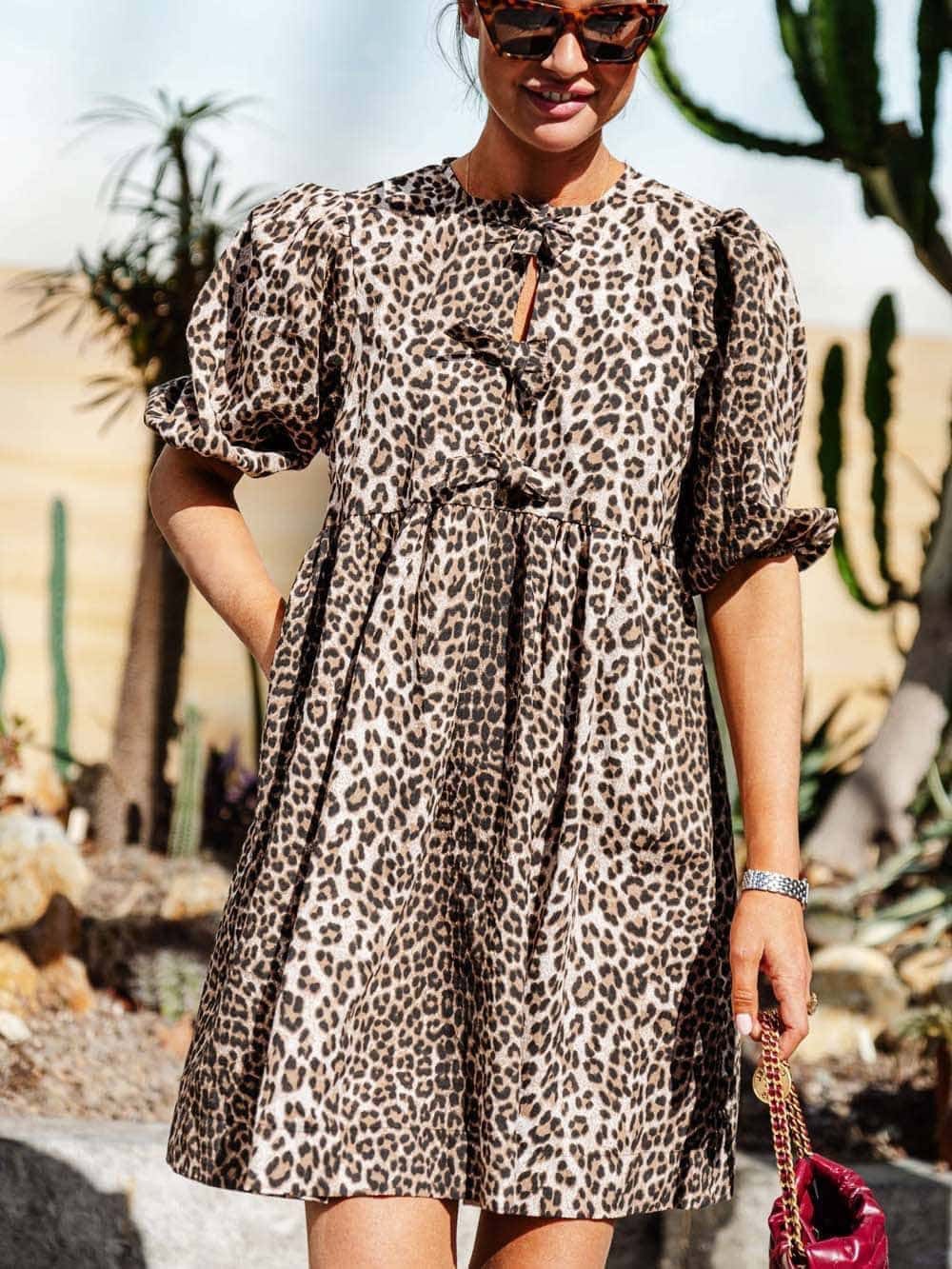 Indira | Elegant Leopard Print Dress