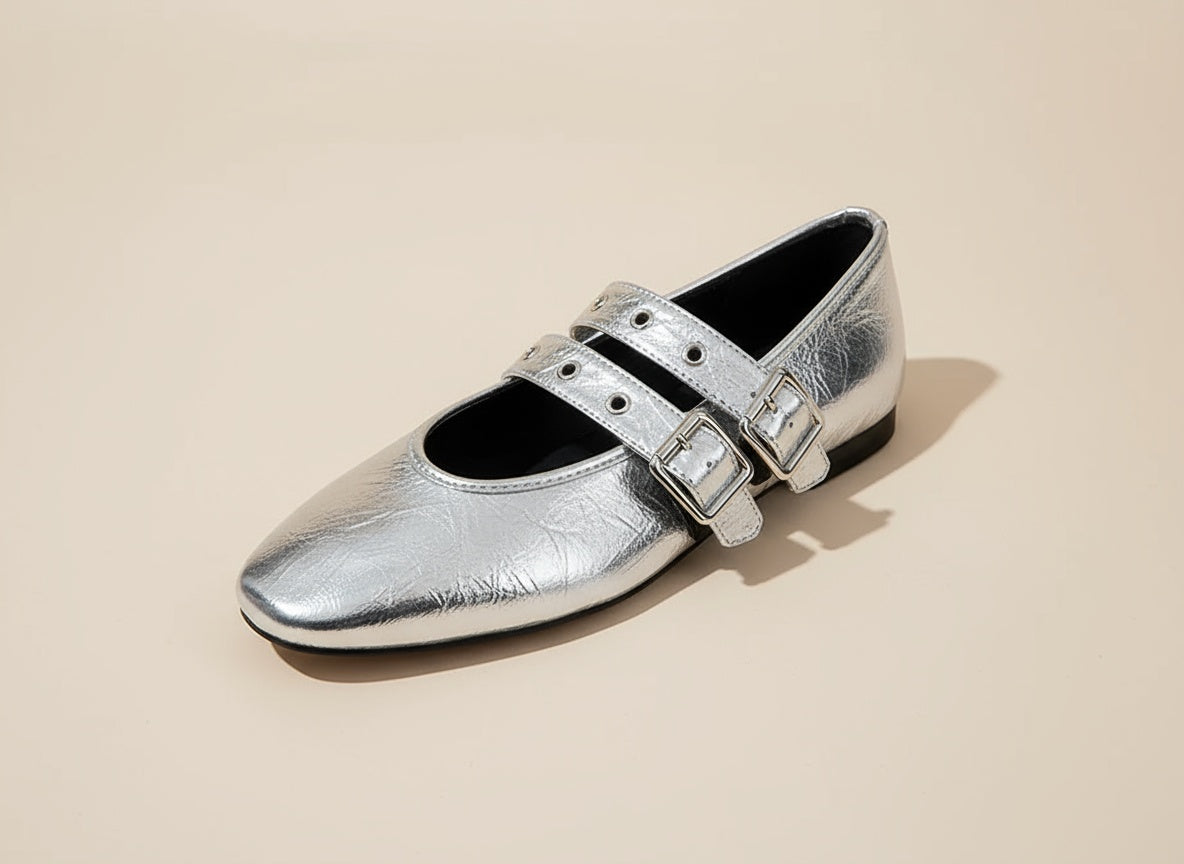 Amara | Elegant Double Buckle Flats