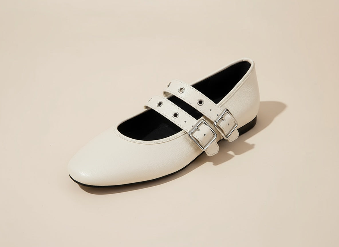 Amara | Elegant Double Buckle Flats