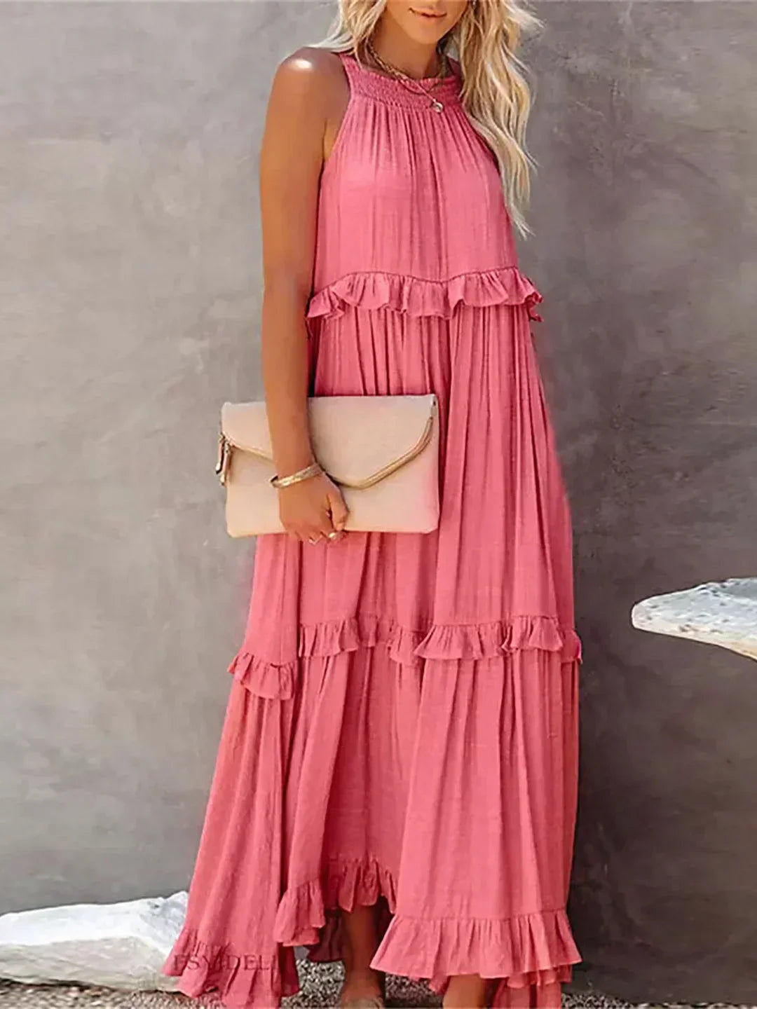 Lara | Halterneck Dress with Ruffles