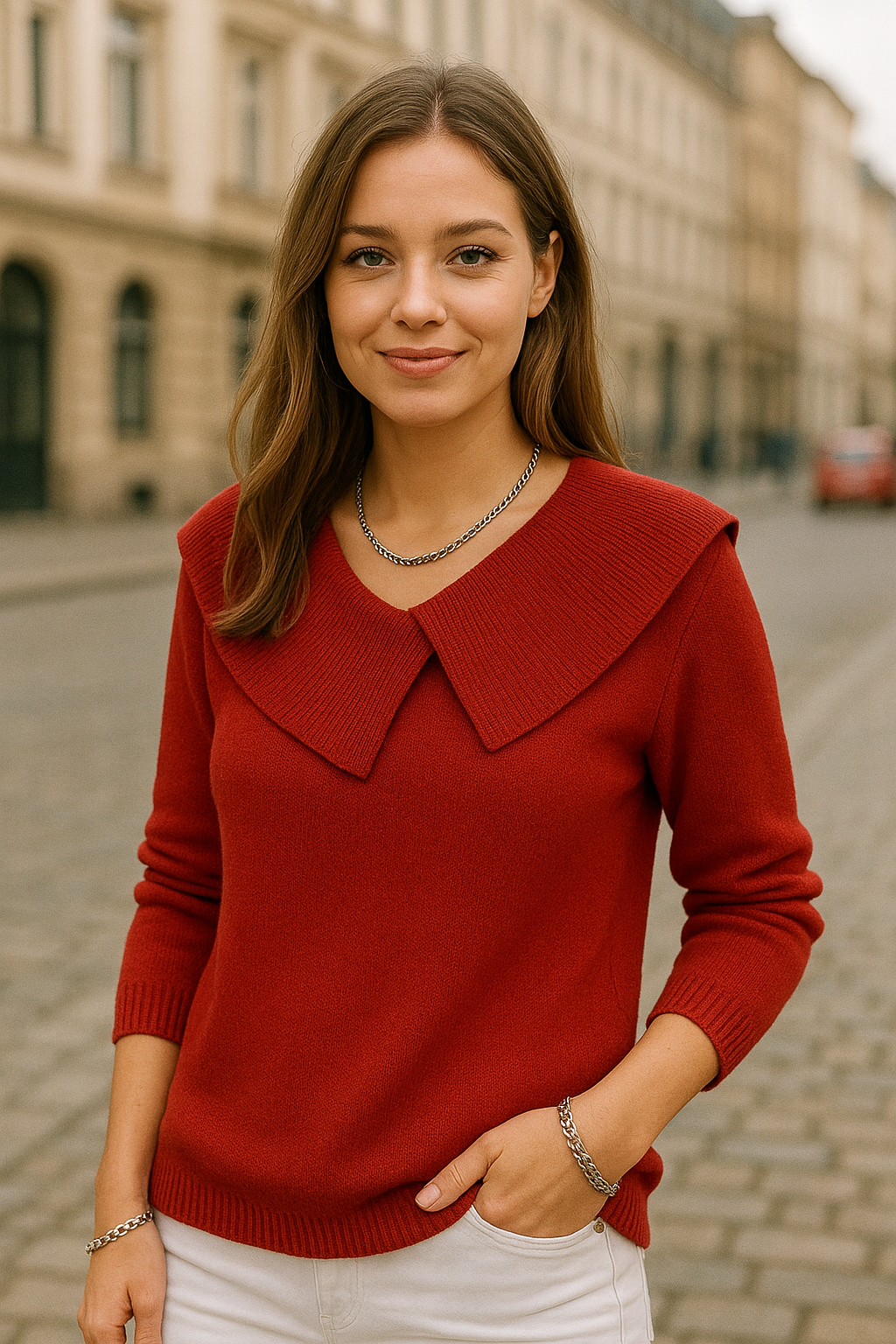 Lucia | Soft-Collared Knit Pullover