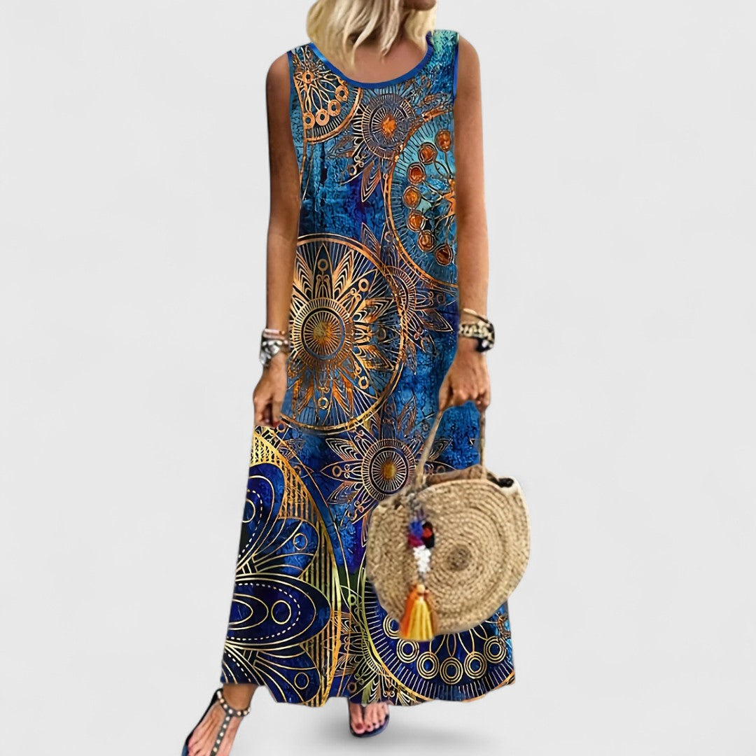 Freya | Sleeveless Printed Maxi Dress