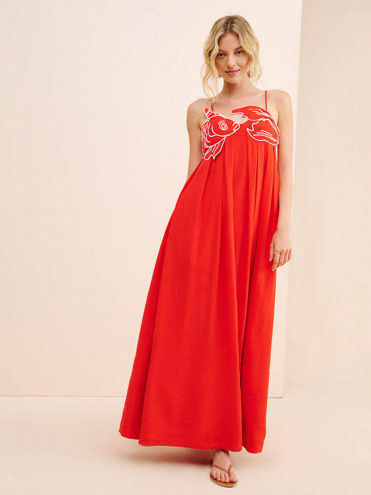 Liana | Elegant Fish Top Maxi Dress