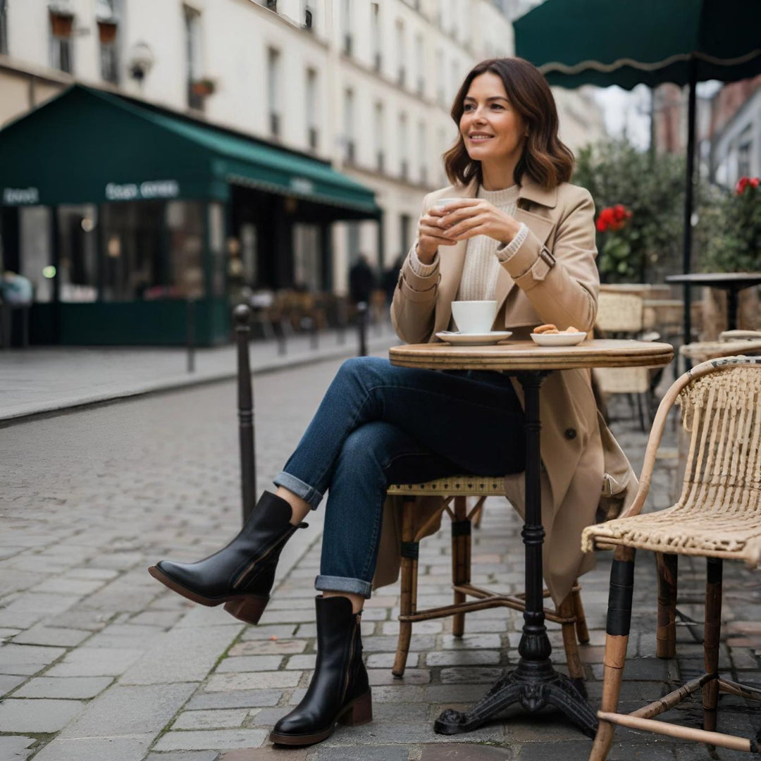 Amara | Elegant Leather Ankle Boots