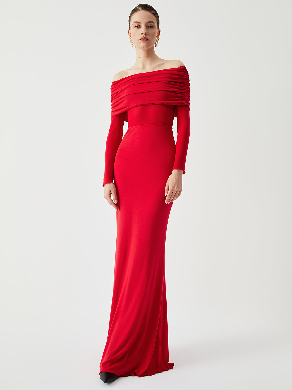 Abrielle | Off-Shoulder Mesh Maxi Dress