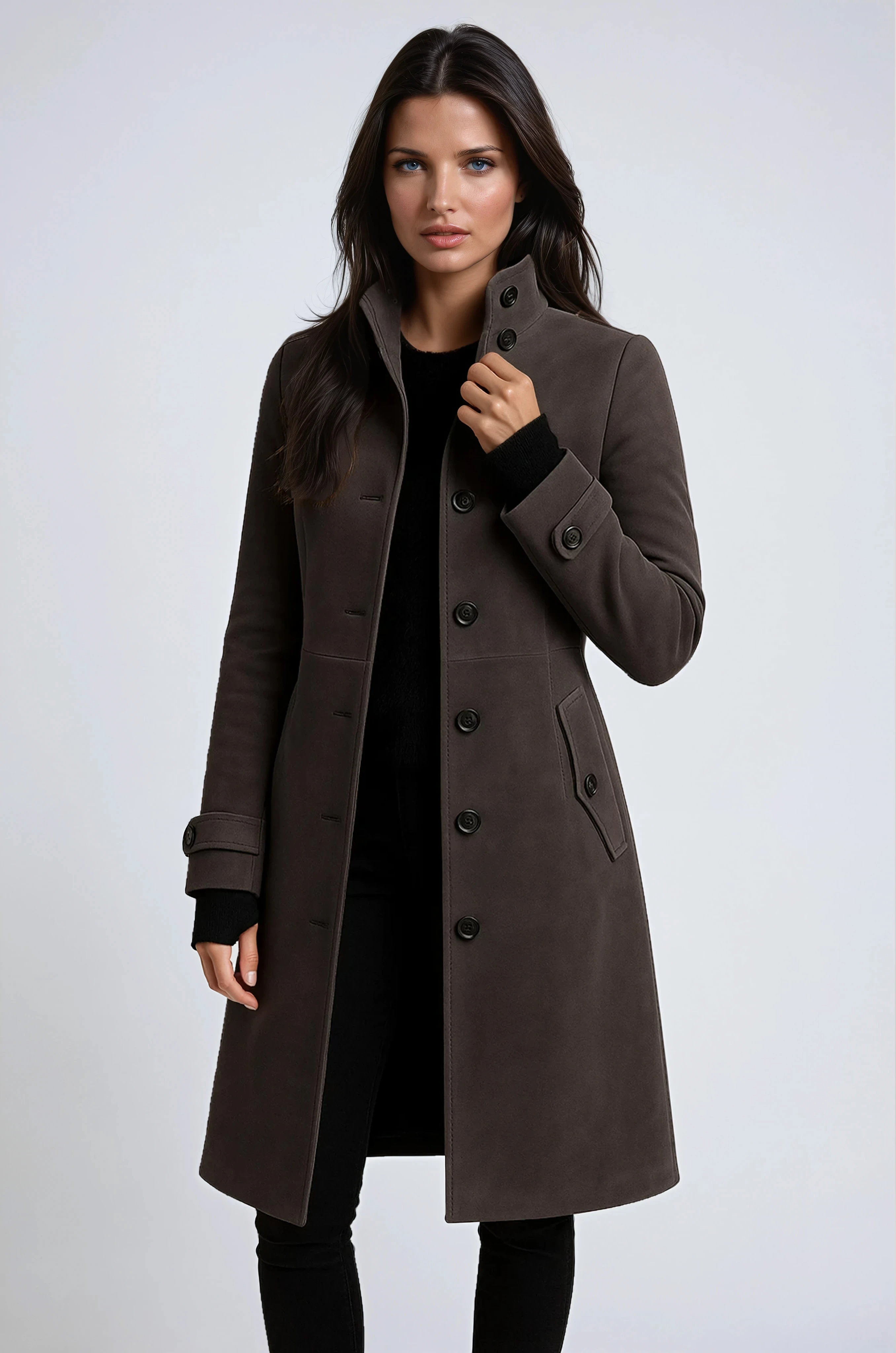 Isolde | High-Collared Trench Coat