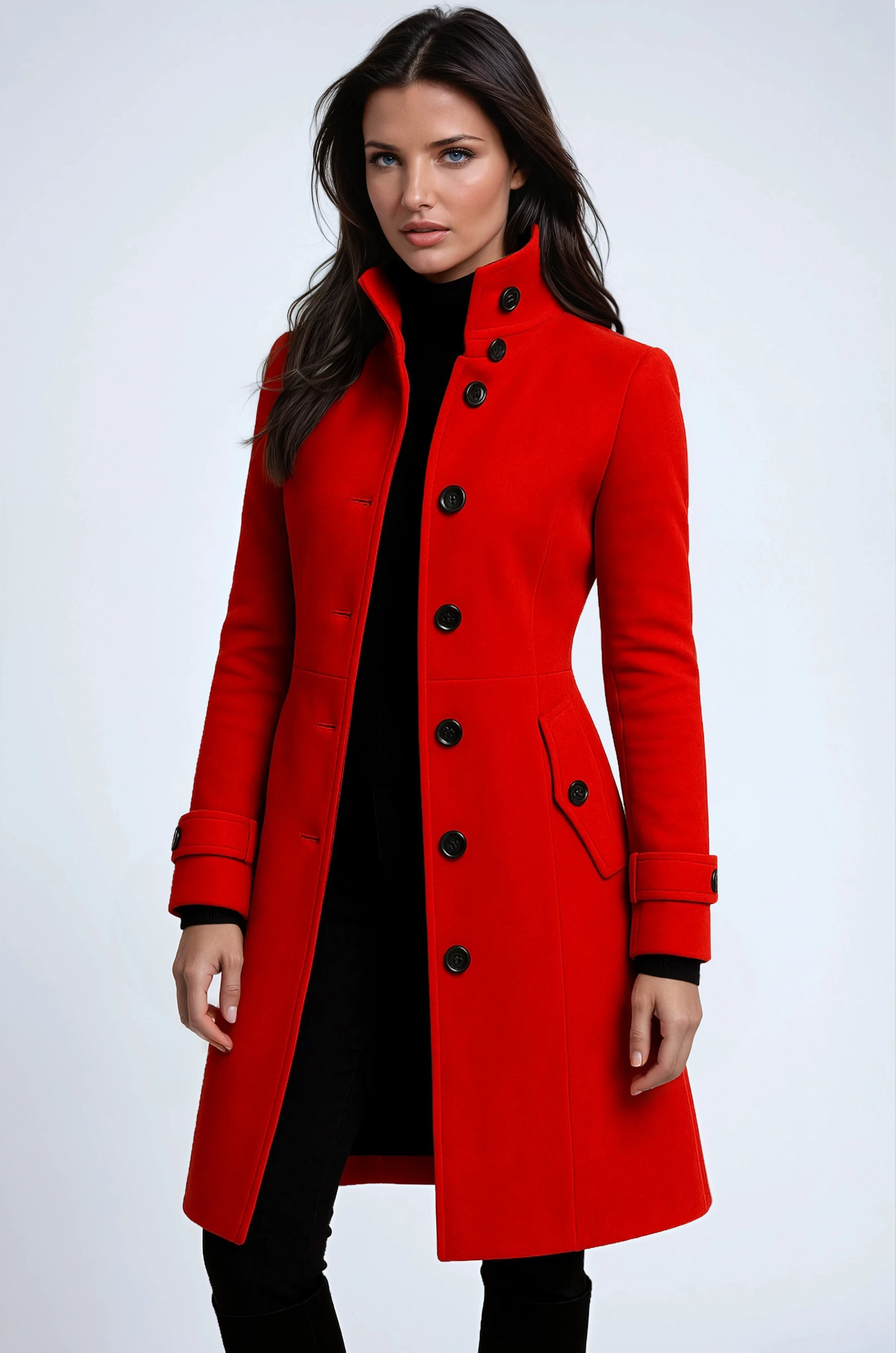 Isolde | High-Collared Trench Coat