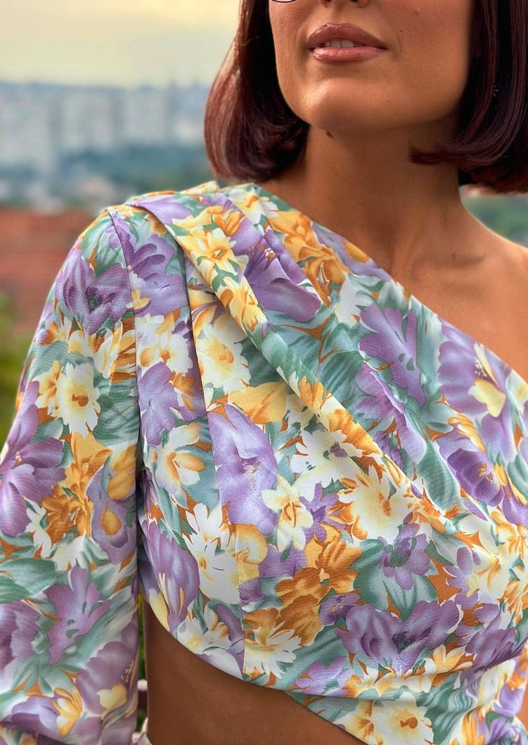 Dahlia | Elegantly Draped Floral Dress