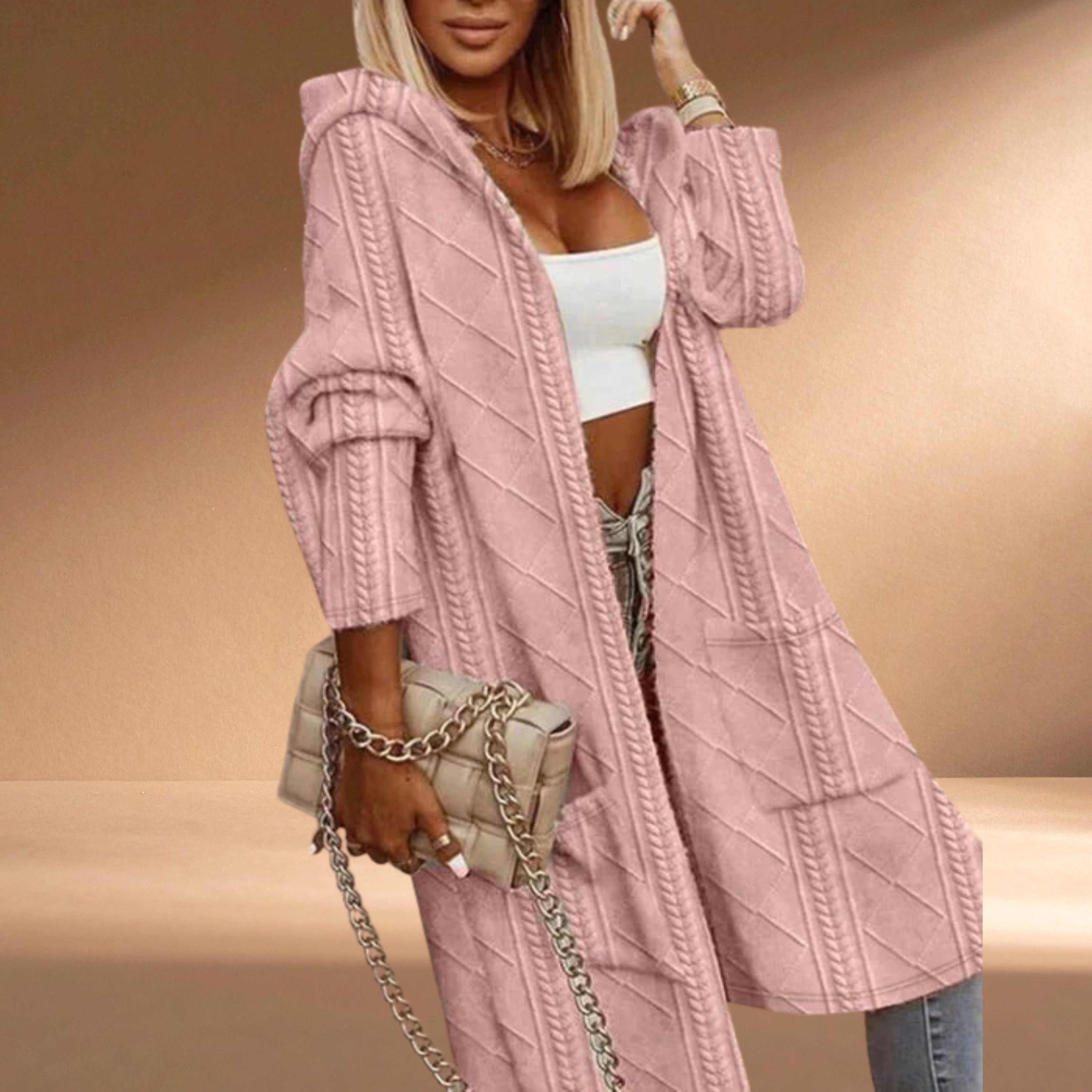 Allegra | Elegant Hooded Cardigan