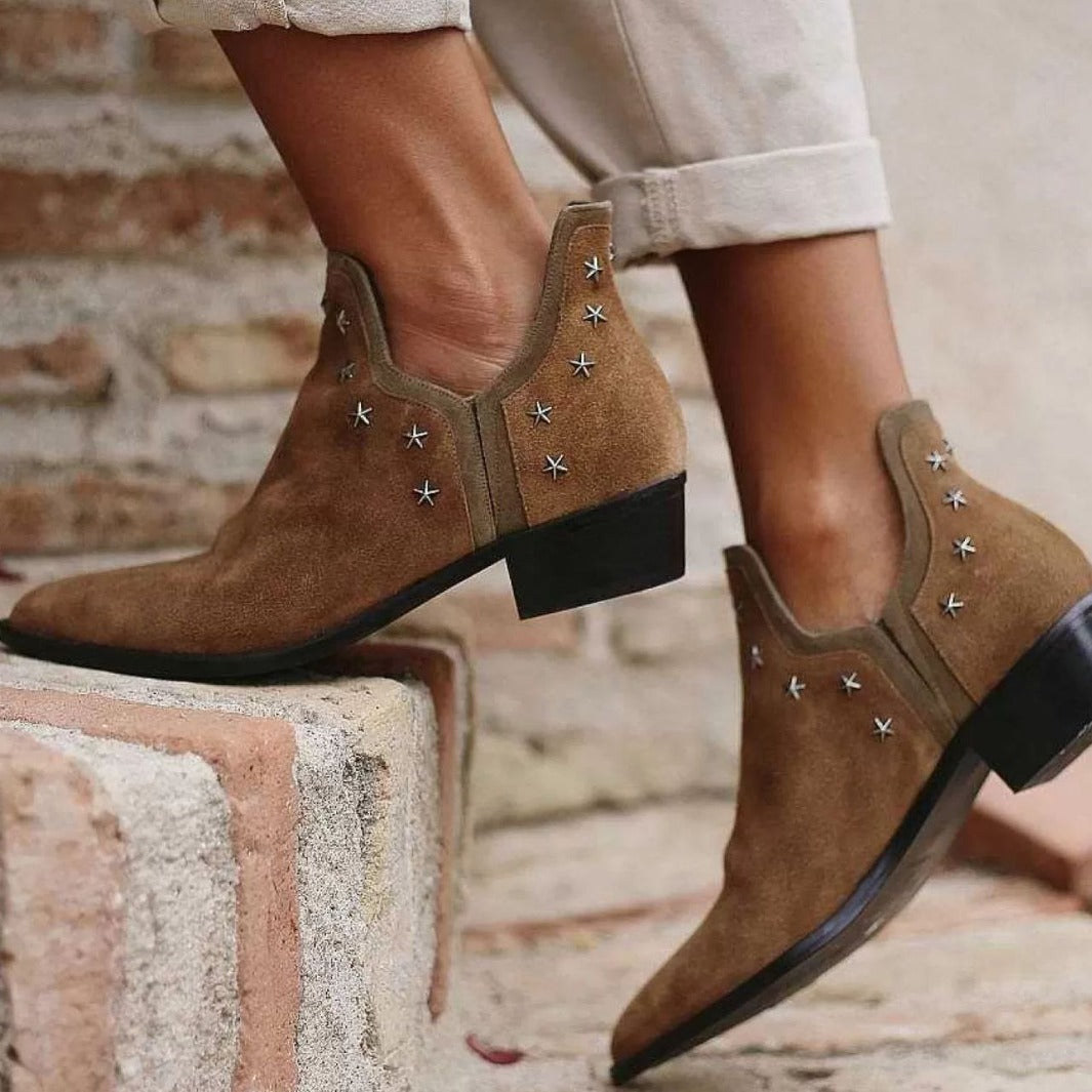 Eveline | Studded Western Ankle Boots