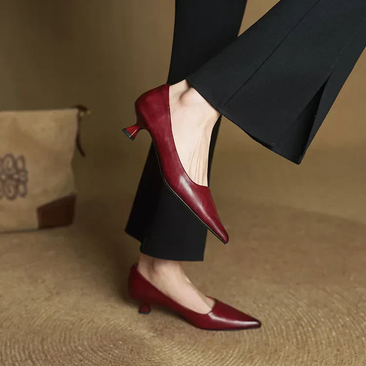 Livia | Elegant Leather Pointed Pumps