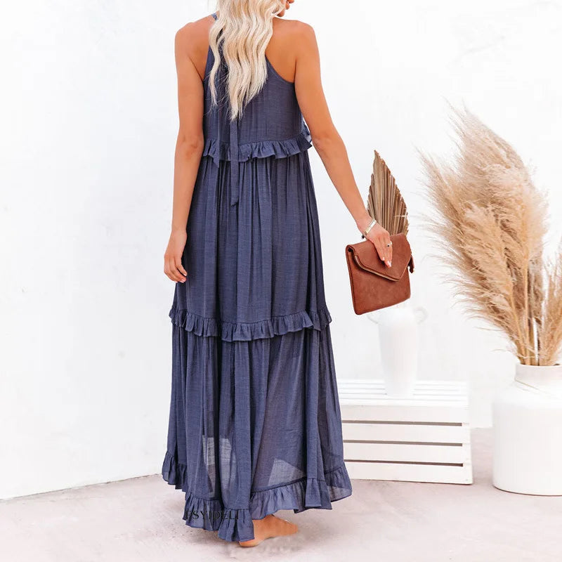 Lara | Halterneck Dress with Ruffles