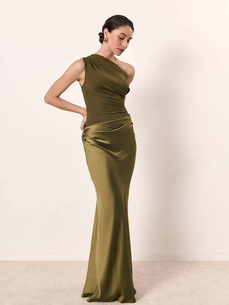 Sofia | Elegant One-Shoulder Satin Gown