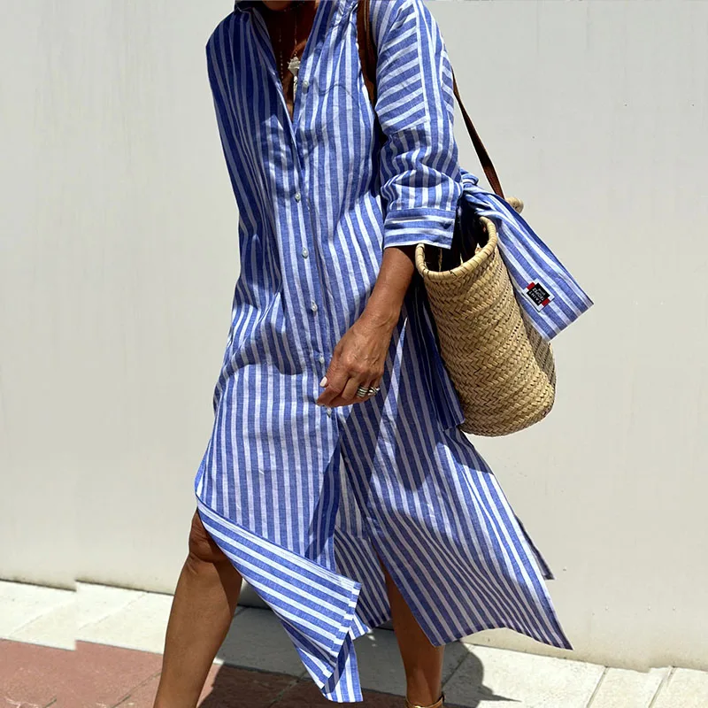 Vivia | Classic Striped Shirt Dress