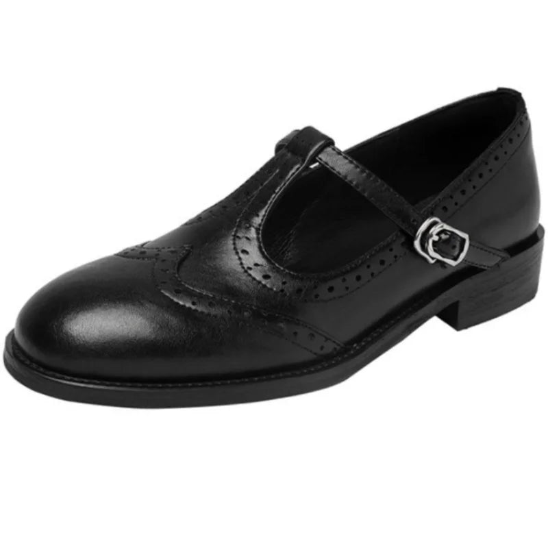 Lysandra | Polished T-Strap Shoes