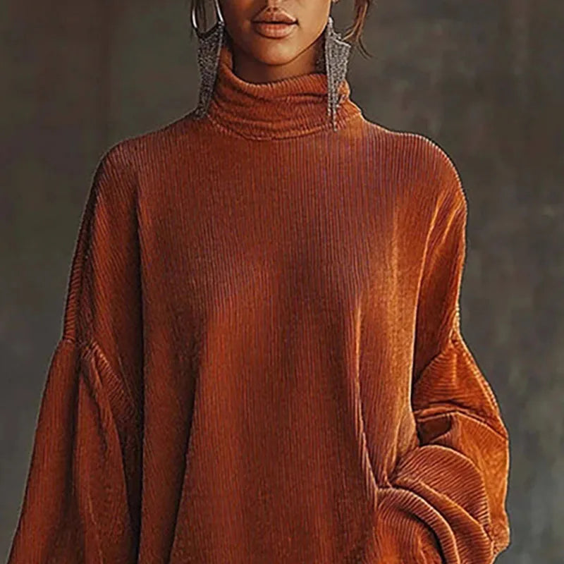 Ariana | Fringed Turtleneck Dress