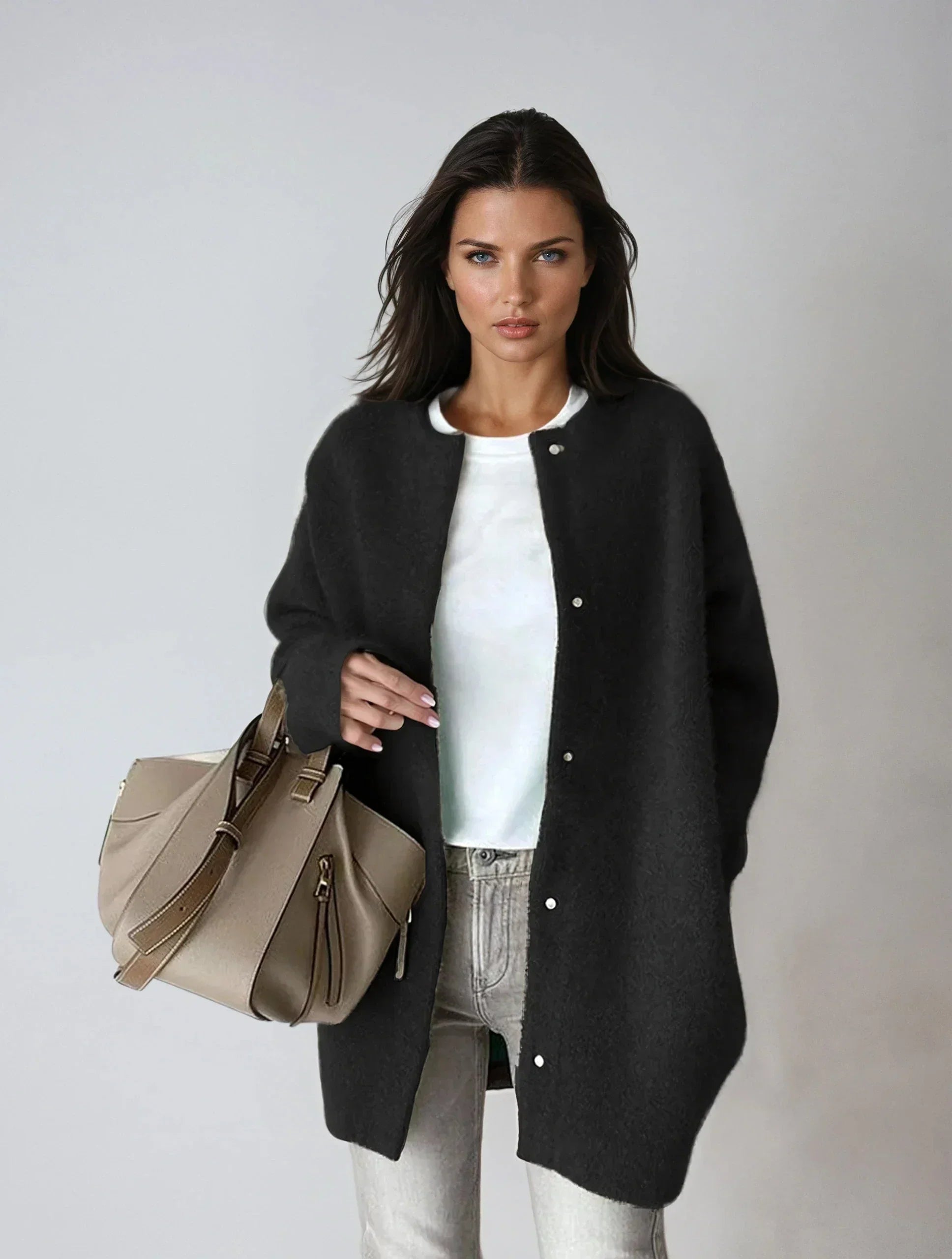 Elena | Wool Blend with Button Closure