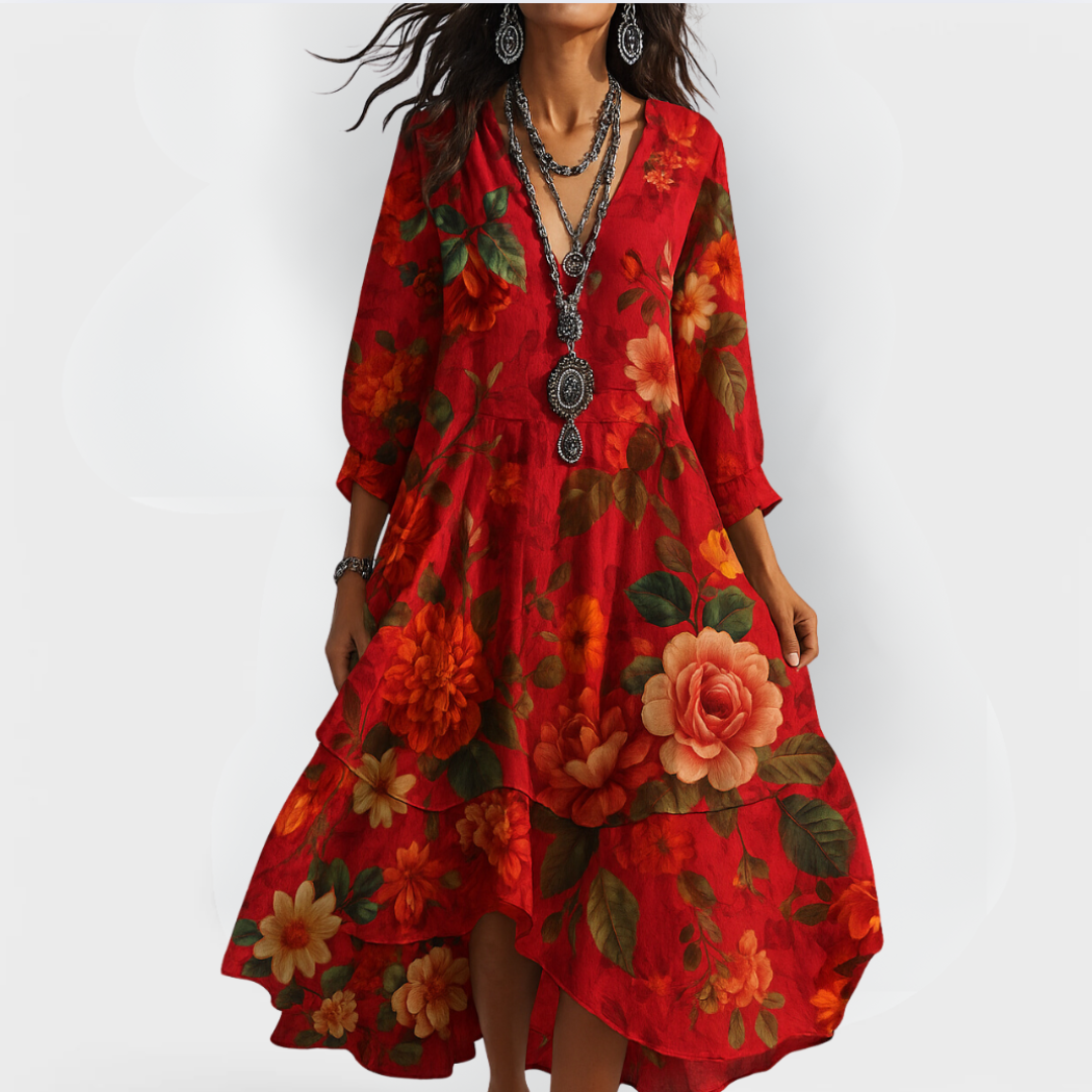 Beatrice | Refined Floral Midi Dress