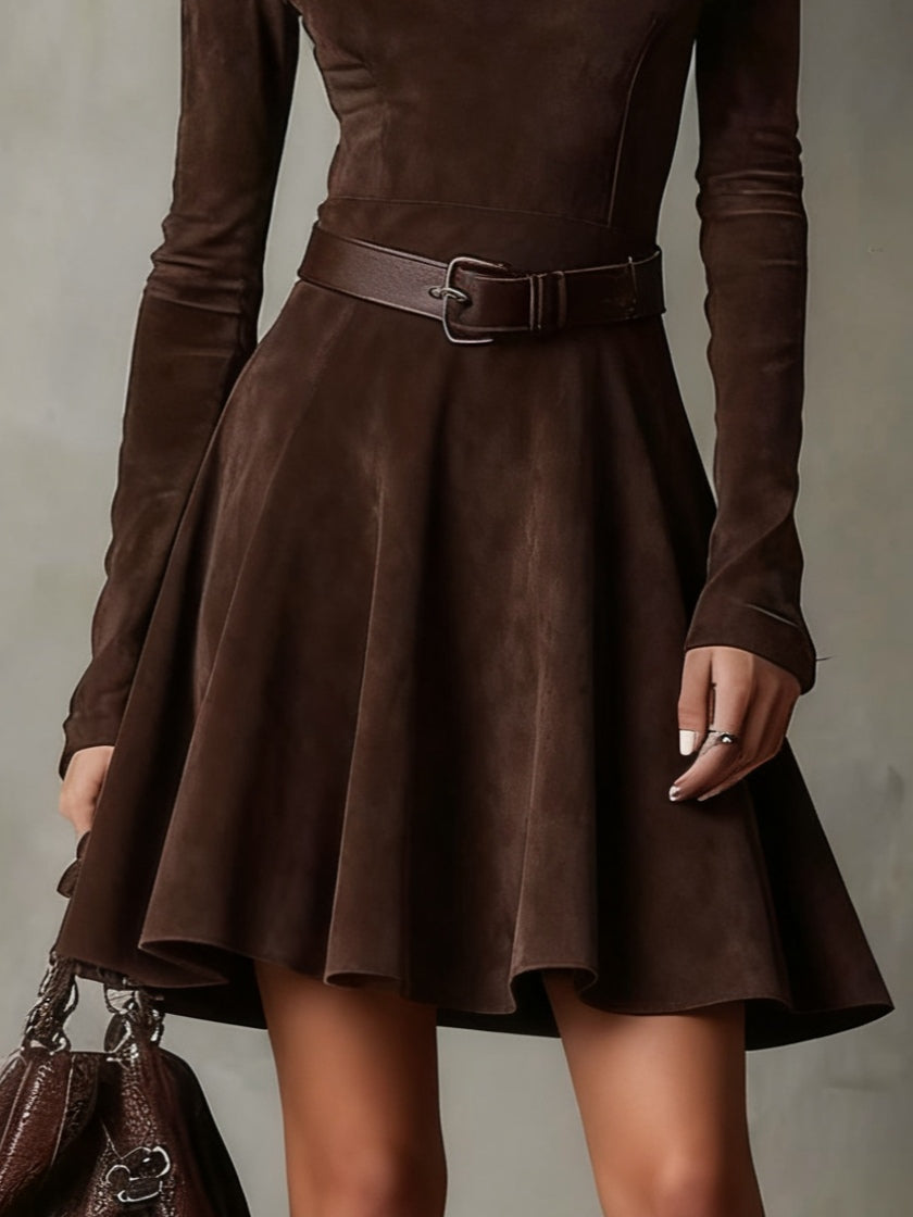 Mireille | Vintage Suede Mini Dress