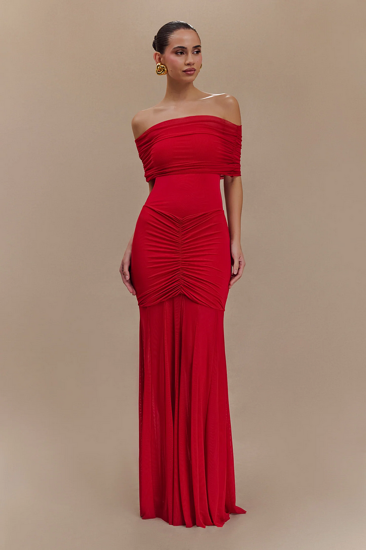 Paloma | Off-Shoulder Pleated Gown