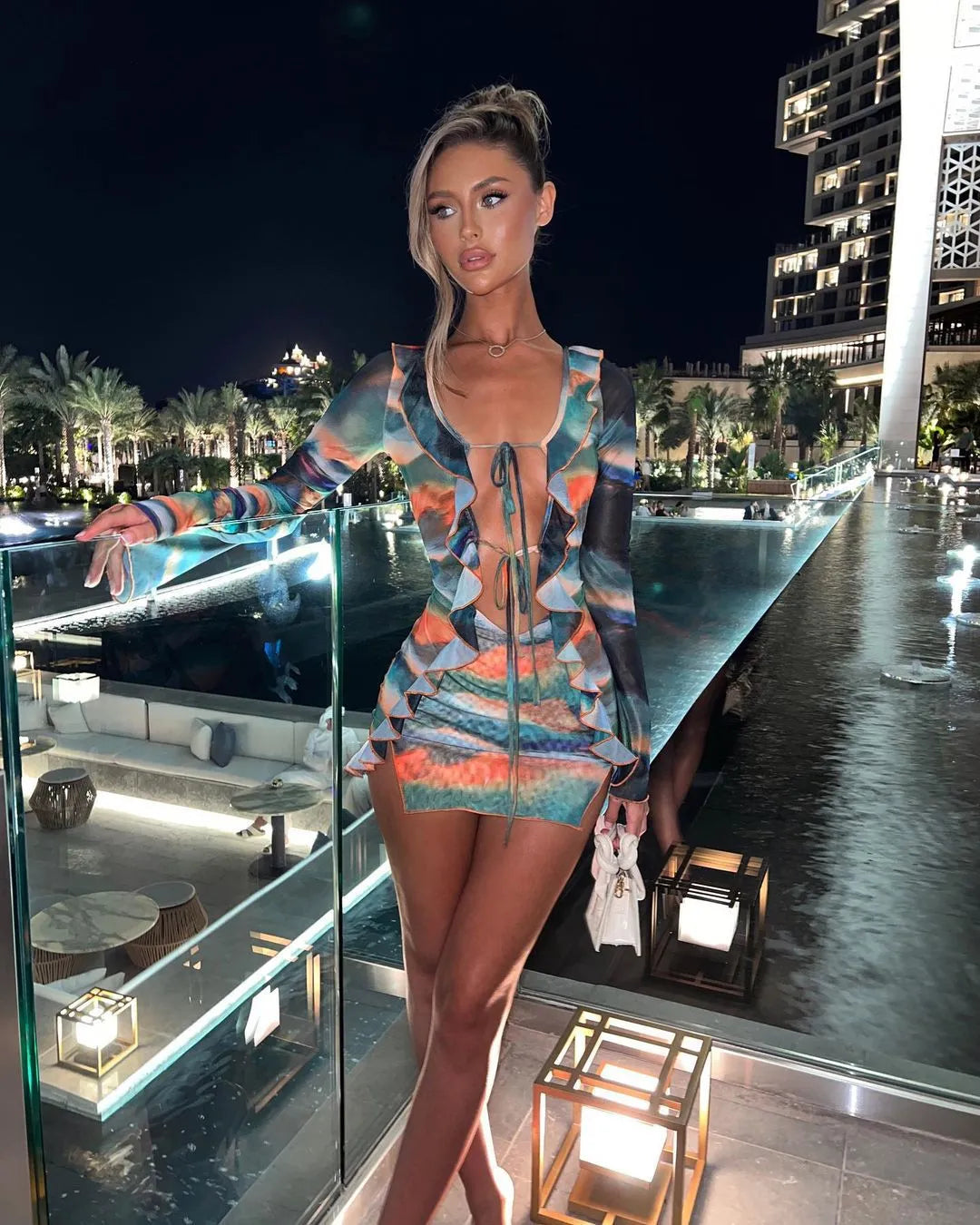 Fiona | Printed Ruffle Beach Dress