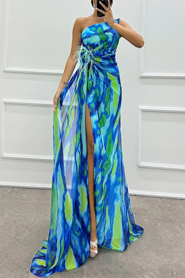 Liora | Off-Shoulder Silk Maxi Dress