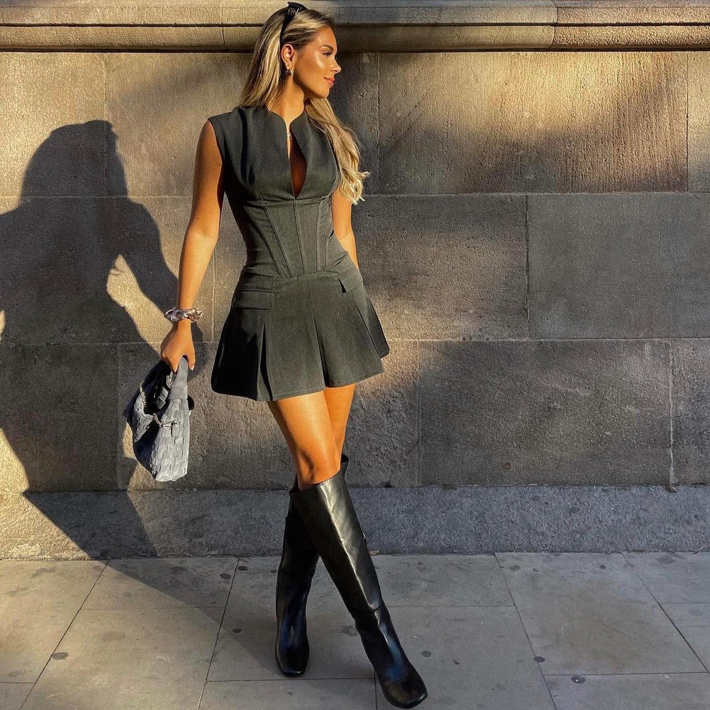 Mireille | Pleated Corset Mini Dress