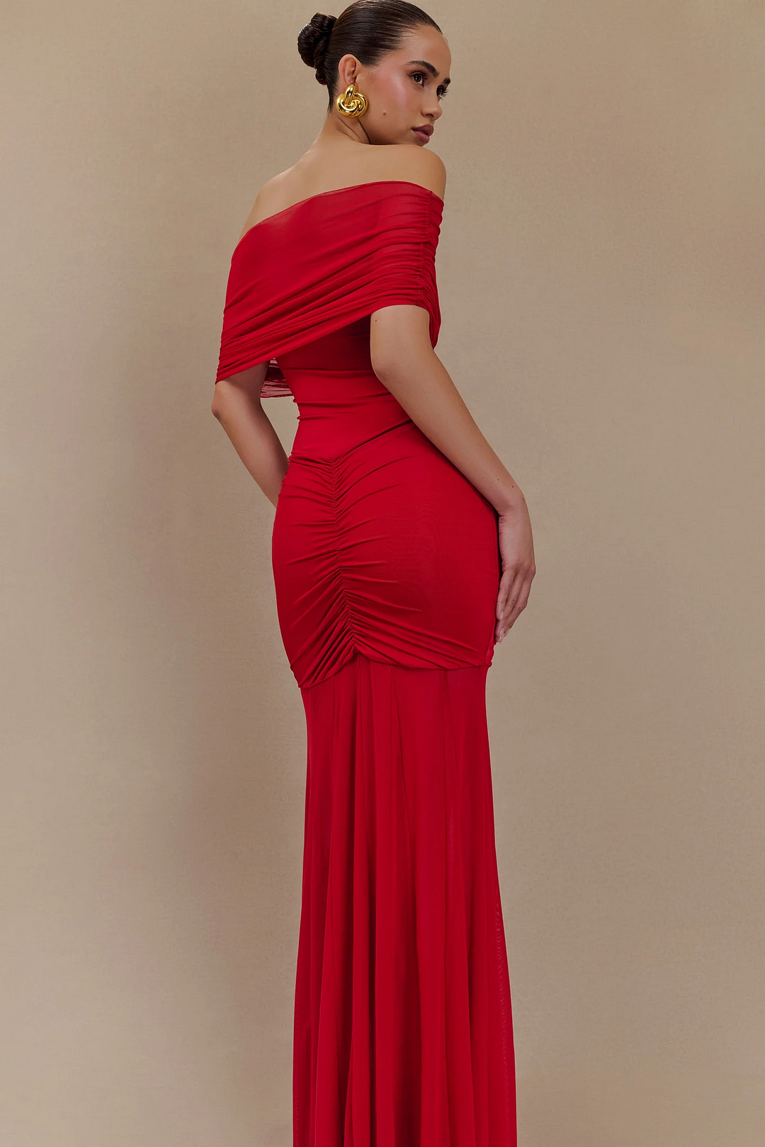 Paloma | Off-Shoulder Pleated Gown