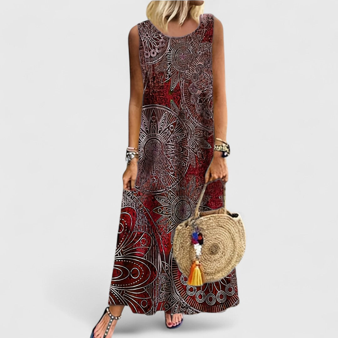 Freya | Sleeveless Printed Maxi Dress
