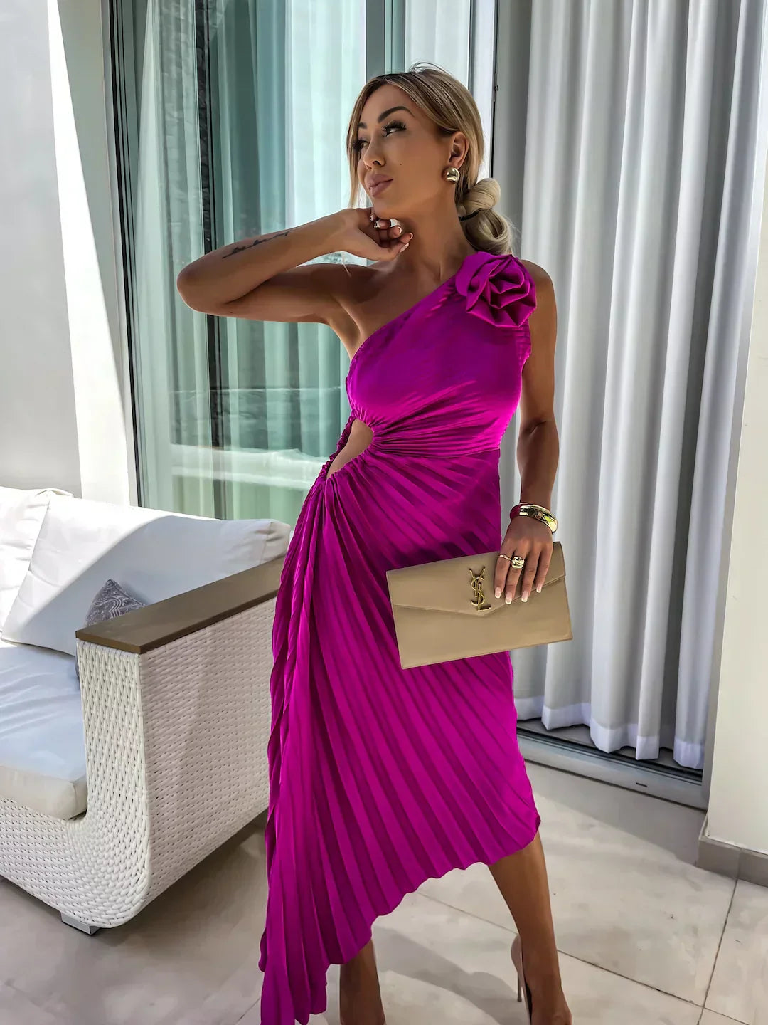 Dahlia | One-Shoulder Floral Dress