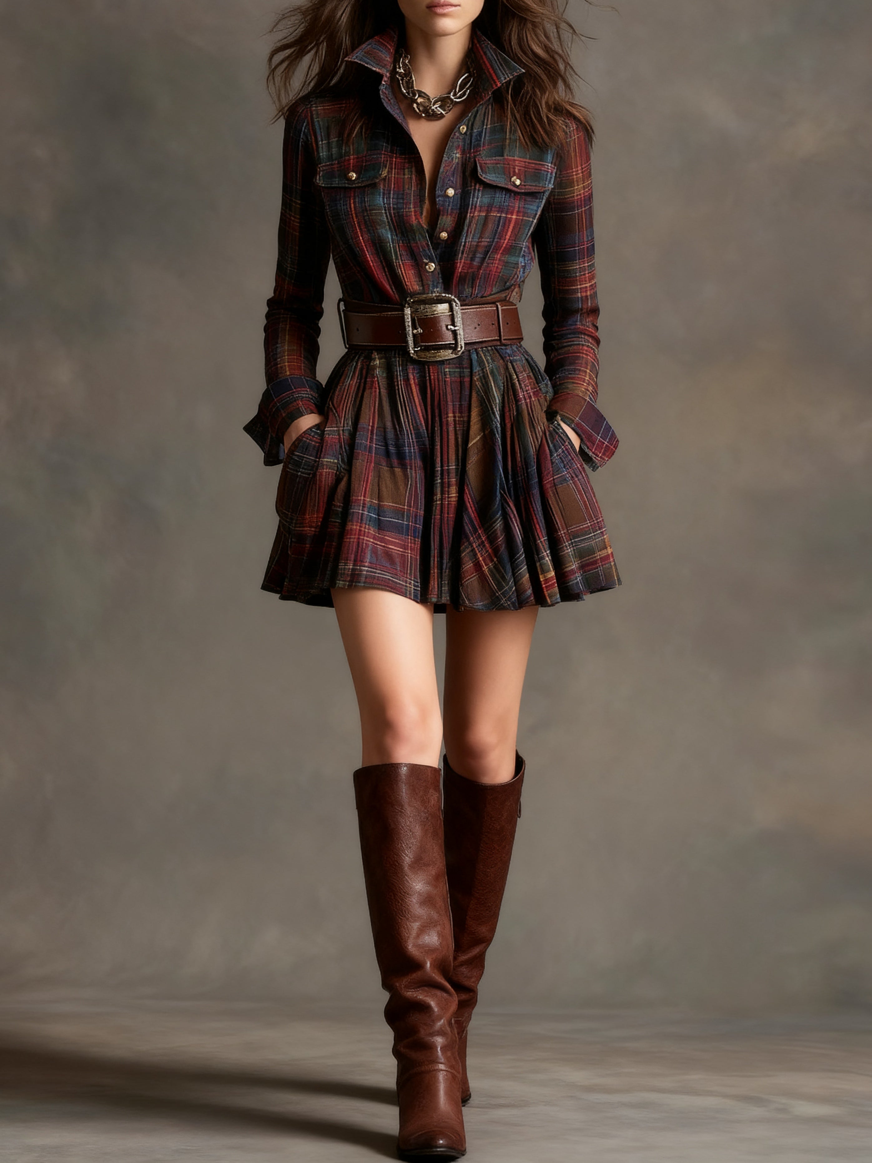 Livia | Elegant Belted Shirt Dress