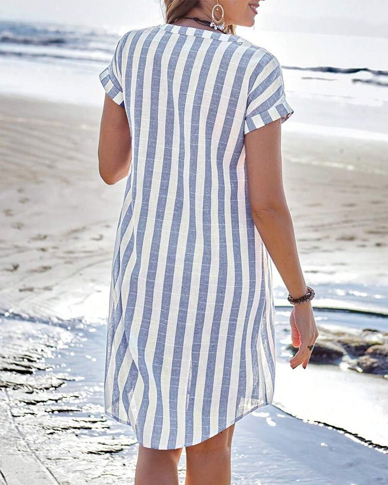 Emmeline | Striped Cotton Shirt Dress