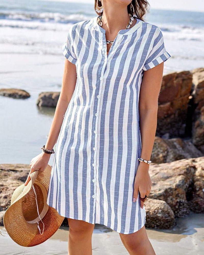 Emmeline | Striped Cotton Shirt Dress