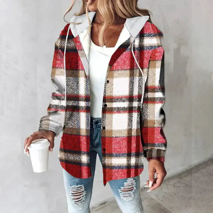 Seraphine | Checked Hooded Shacket