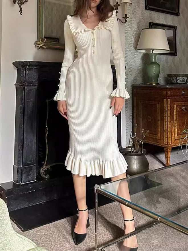 Jazlyn™ Elegant Ruffled Knit Dress