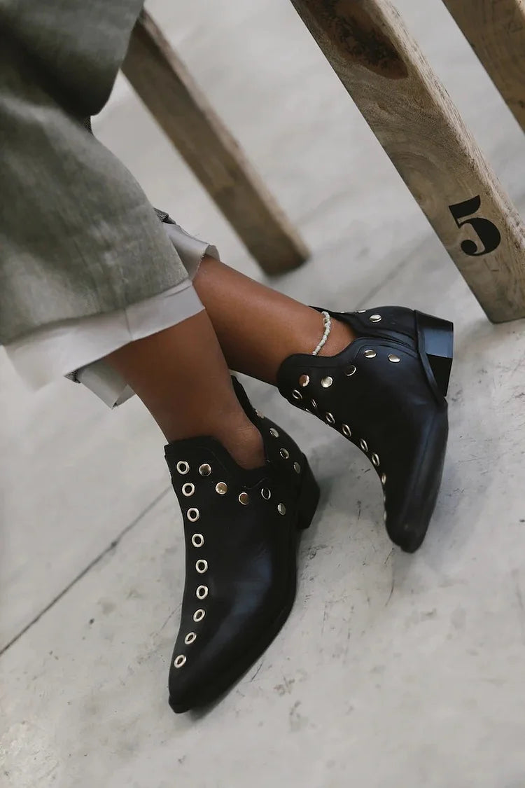 Briony | Pointed Ankle Boot with Studs