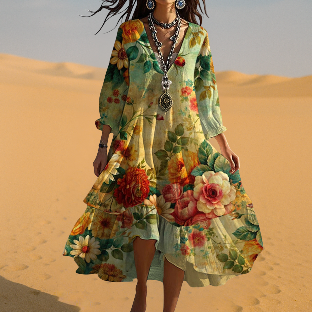 Beatrice | Refined Floral Midi Dress