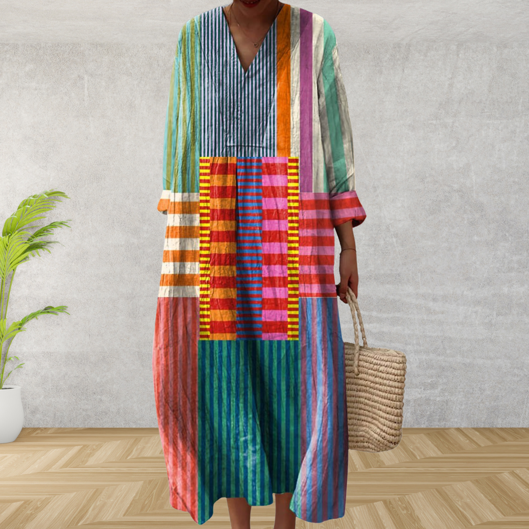 Lana | Geometric Silk Summer Dress